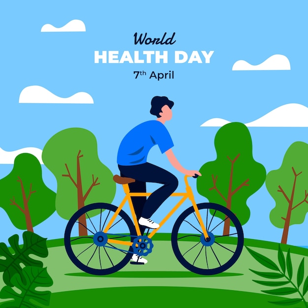 세계 보건의 날 축하를 위한 평면 그림
