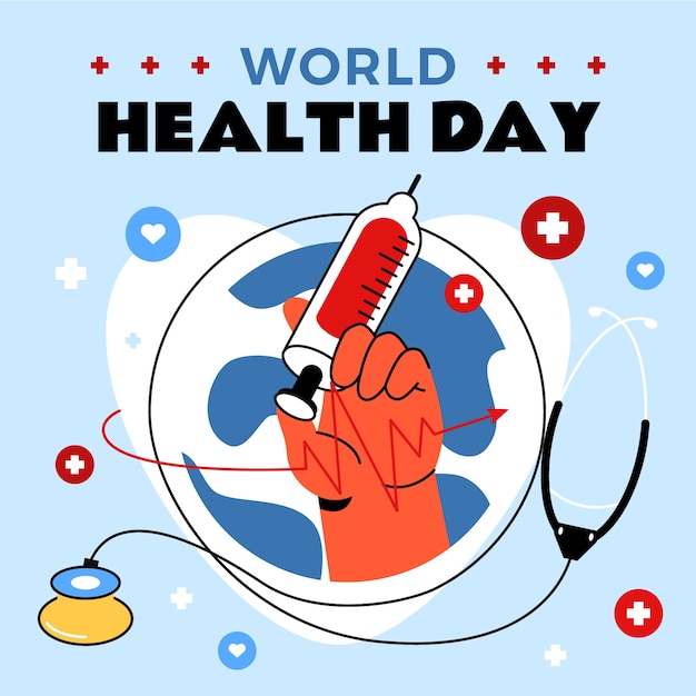 Free vector flat illustration for world health day celebration