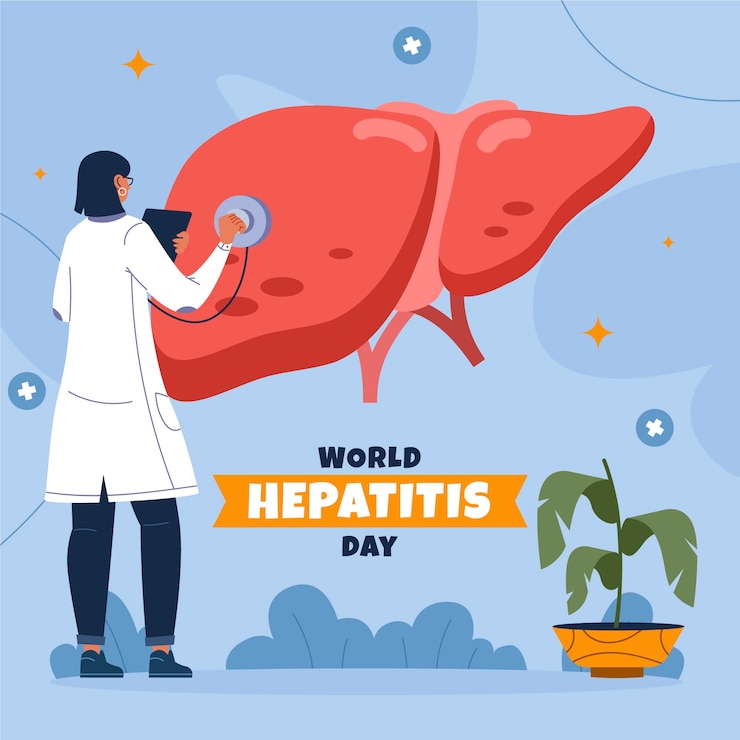 Free Vector flat illustration for world hepatitis day awareness