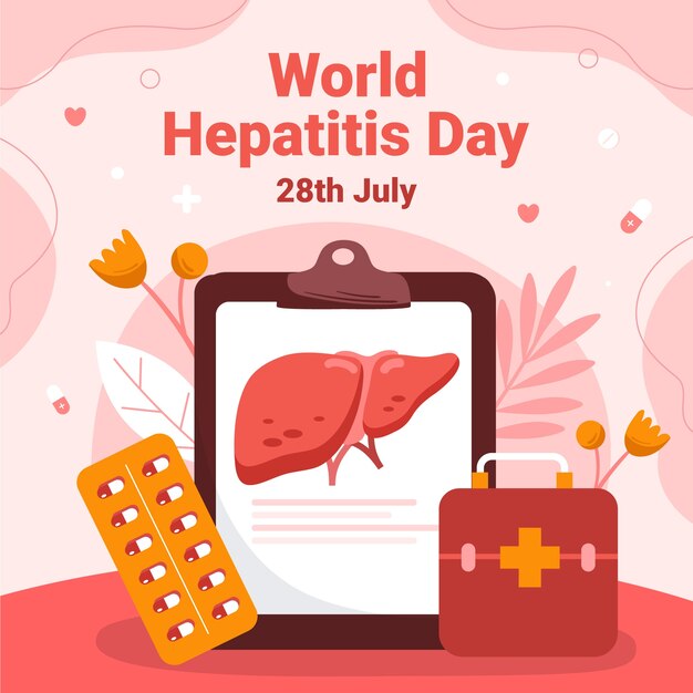 flat illustration for world hepatitis day awareness