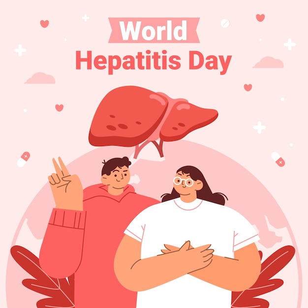 Free vector flat illustration for world hepatitis day awareness