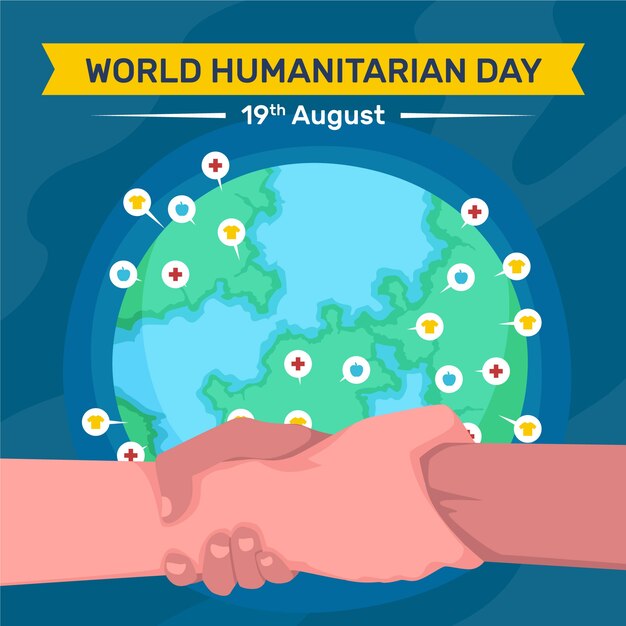 Flat illustration for world humanitarian day