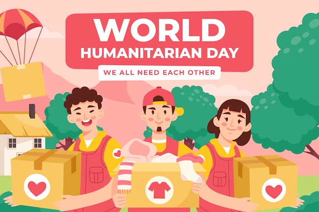 Flat illustration for world humanitarian day