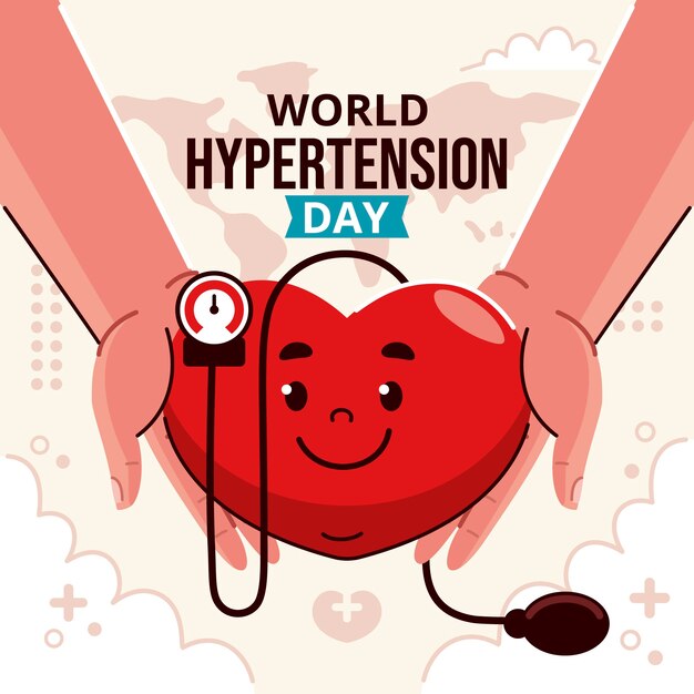 Flat illustration for world hypertension day awareness