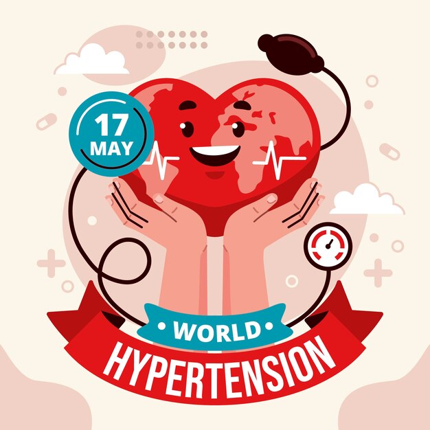 Flat illustration for world hypertension day awareness