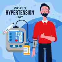 Free vector flat illustration for world hypertension day awareness