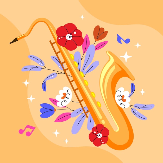 Плоская иллюстрация для празднования Всемирного дня джаза