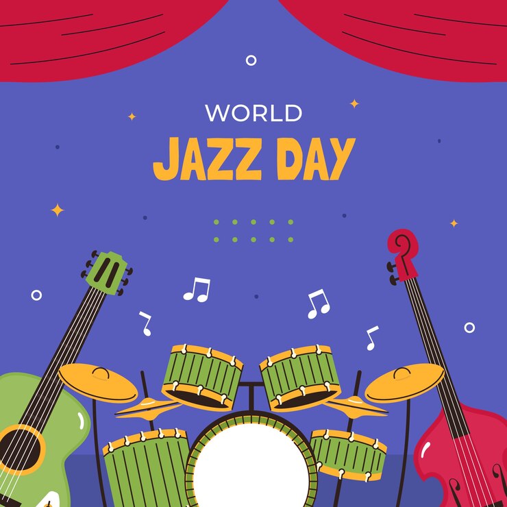 Free Vector flat illustration for world jazz day