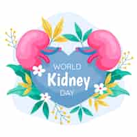Free vector flat illustration for world kidney day awareness