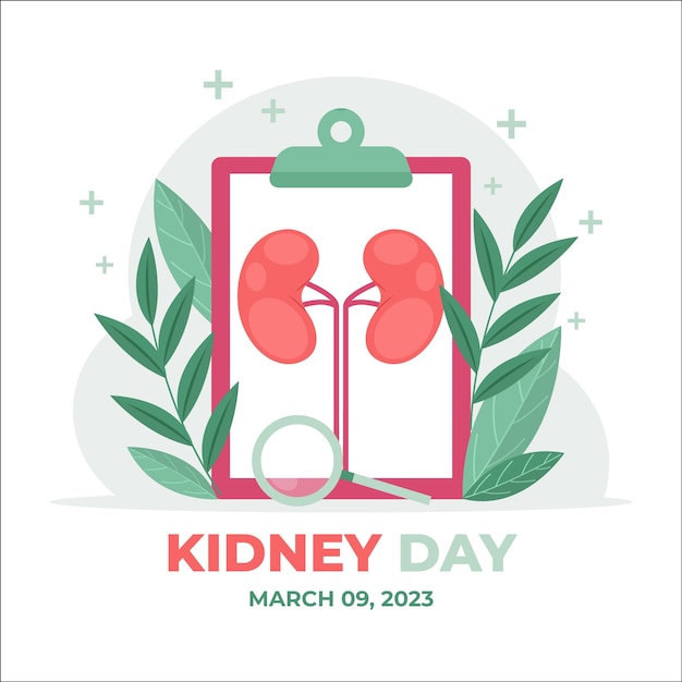 Free vector flat illustration for world kidney day