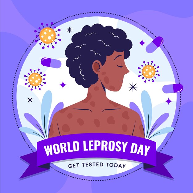 Free vector flat illustration for world leprosy day observance