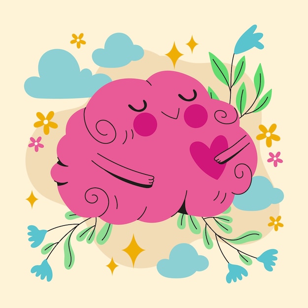Free Vector flat illustration for world mental health day awareness