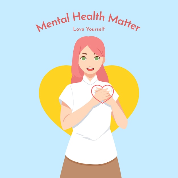 Free vector flat illustration for world mental health day awareness