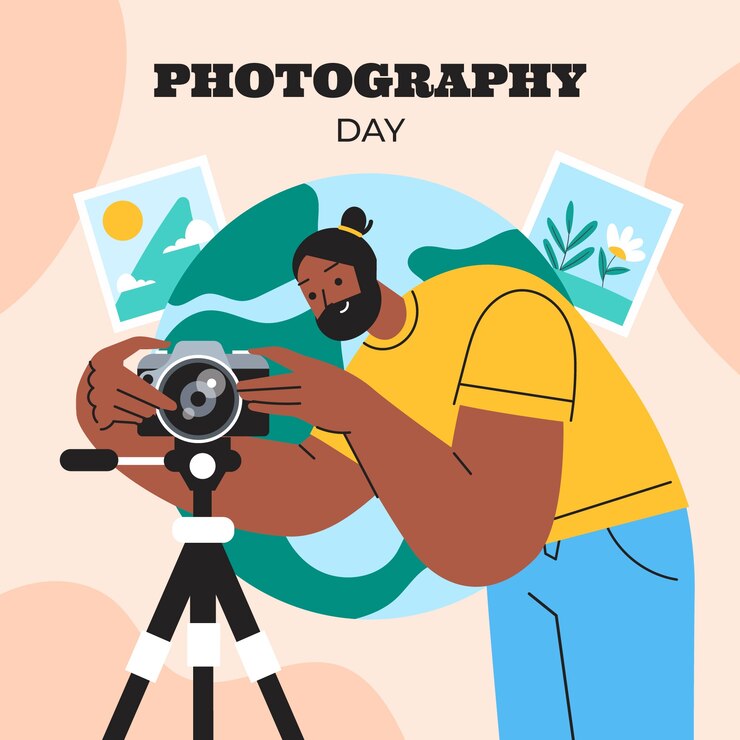 Free Vector flat illustration for world photography day celebration