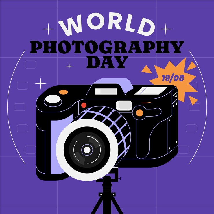 Free Vector flat illustration for world photography day celebration