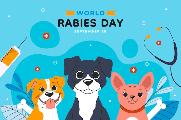 Flat illustration for world rabies day