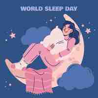 Free vector flat illustration for world sleep day