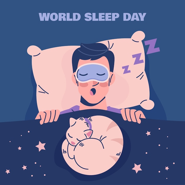 Free vector flat illustration for world sleep day