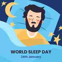 Free vector flat illustration for world sleep day