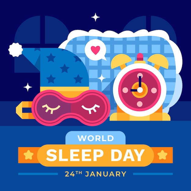 Flat illustration for world sleep day