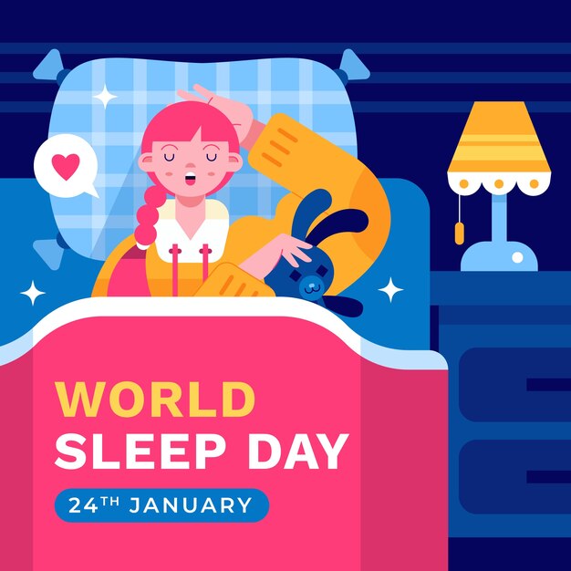 Flat illustration for world sleep day