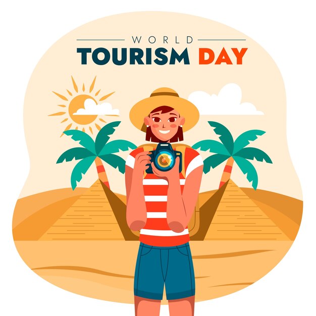 Flat illustration for world tourism day celebration