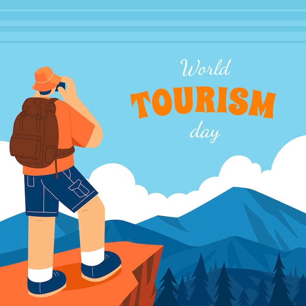 Flat illustration for world tourism day celebration