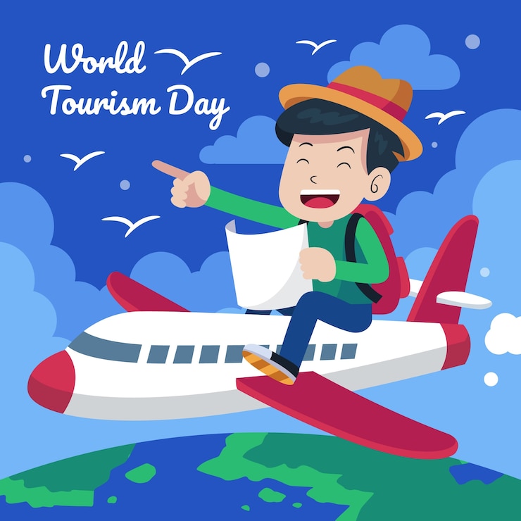 免費 Vector 世界旅遊日慶祝活動的平面插圖