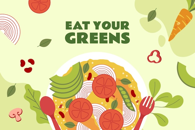 Free vector flat illustration for world vegan day event