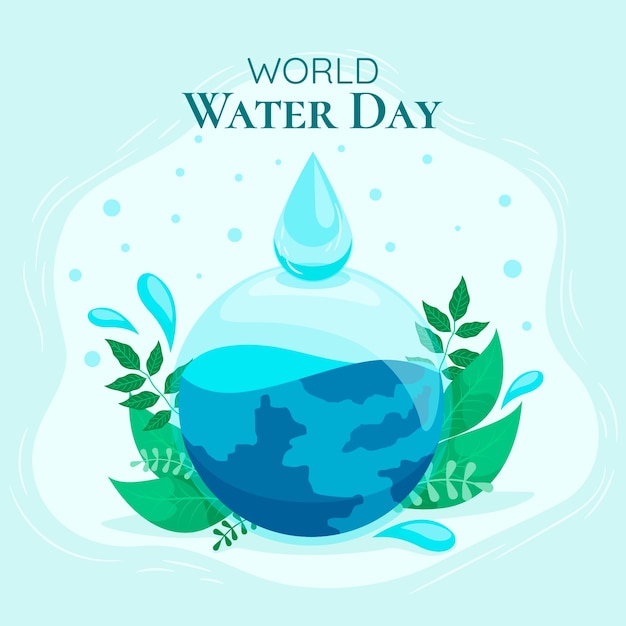 Illustrazione piatta per la giornata mondiale dell'acqua