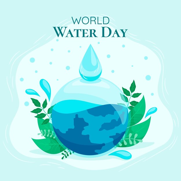 Flat illustration for world water day