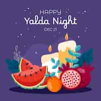 Vettore gratuito illustrazione piatta per la celebrazione della notte di yalda