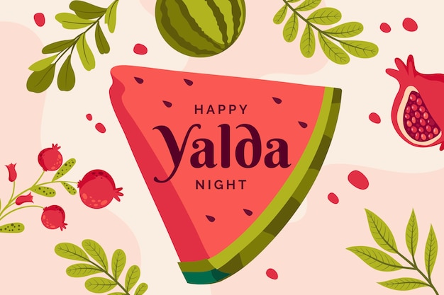 Free vector flat illustration for yalda night festival