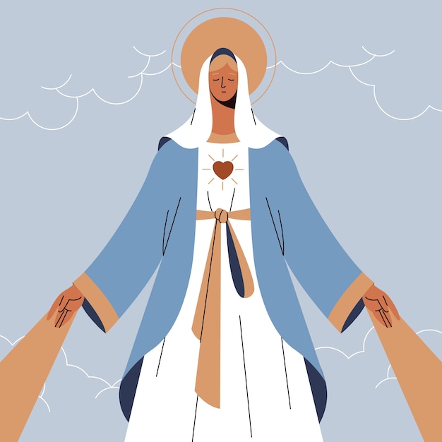 Free vector flat immaculate conception illustration