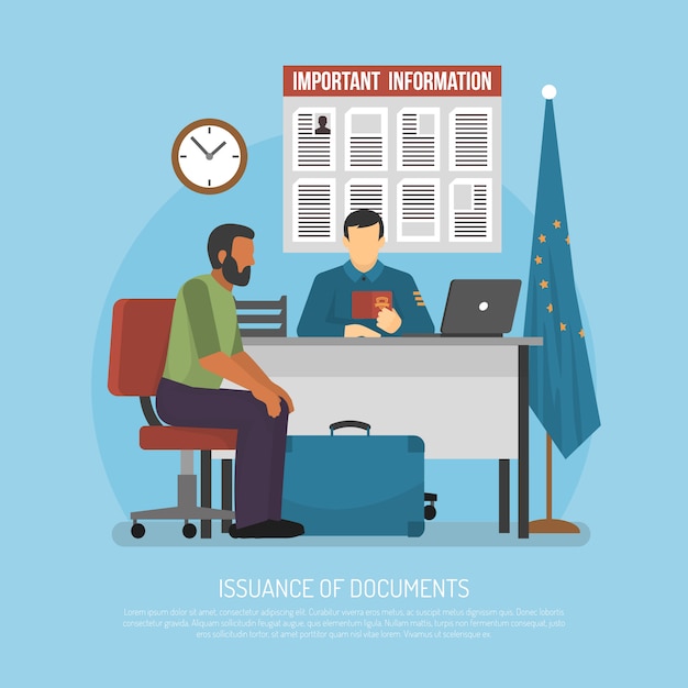 Free vector flat immigration illustration