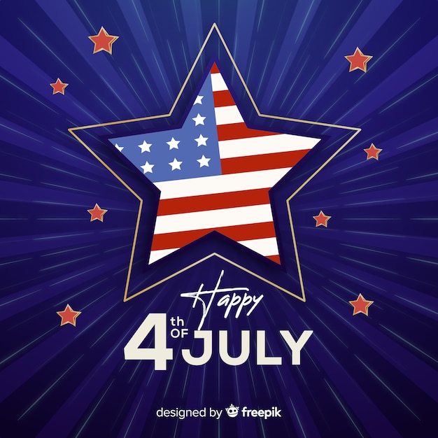 Free vector flat independence day background