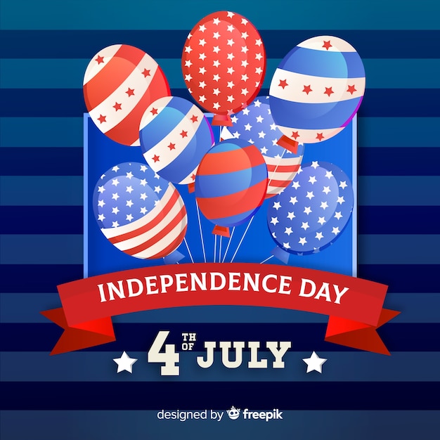 Free vector flat independence day background