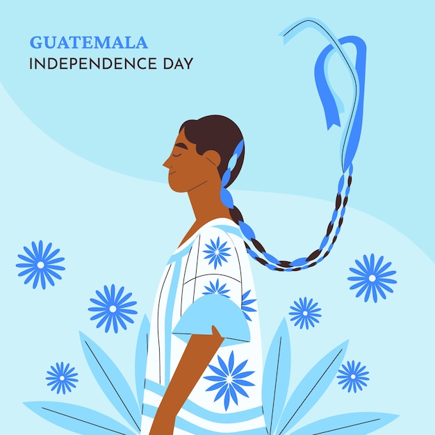 Vettore gratuito illustrazione piana di independencia de guatemala