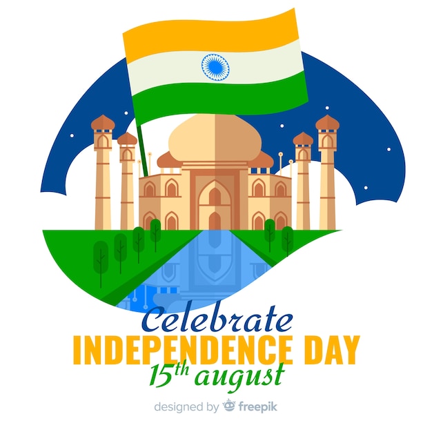 Flat india independence day background