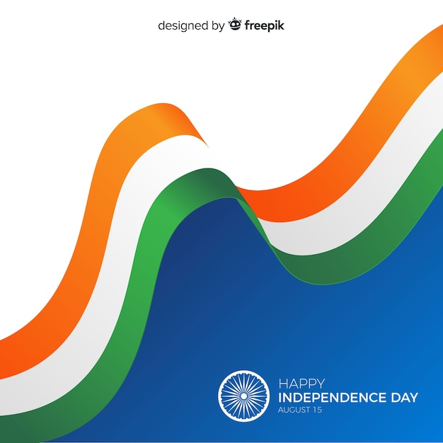 Vettore gratuito fondo piatto di festa dell'indipendenza dell'india