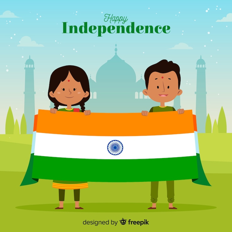 मुफ़्त वेक्टर फ्लैट इंडिया इंडिपेंडेंस डे बैकग्राउंड
