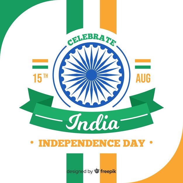 평평한 인도 독립 기념일 배경