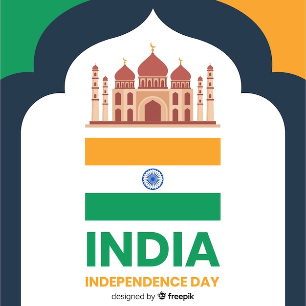 Free vector flat india independence day background