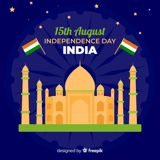 Flat india independence day background