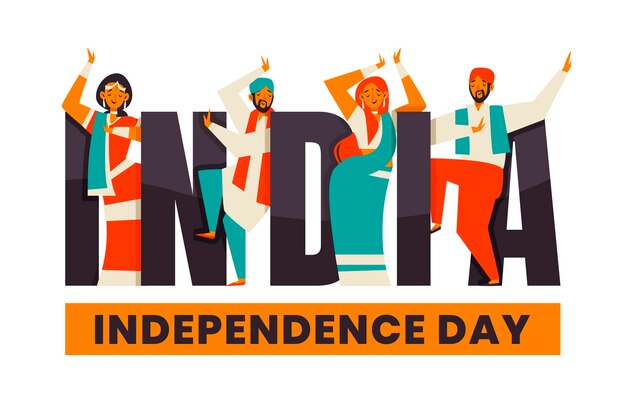 Free vector flat india independence day illustration