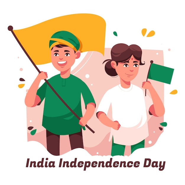 Flat india independence day illustration