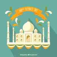 Free vector flat india republic day background