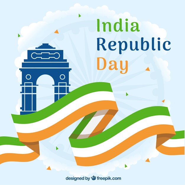 Flat india republic day background