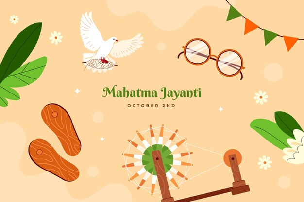 Flat indian mahatma celebration background