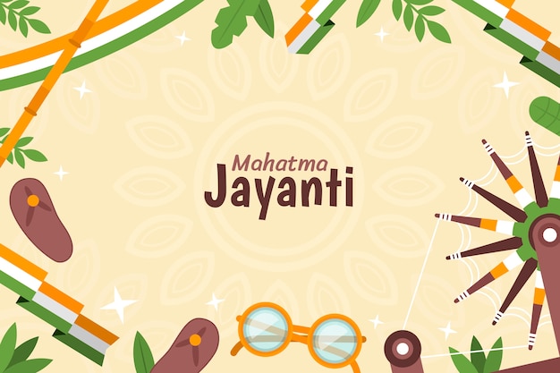 Free vector flat indian mahatma celebration background